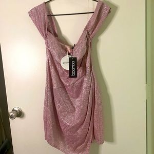 Pink glittery mini dress 😃